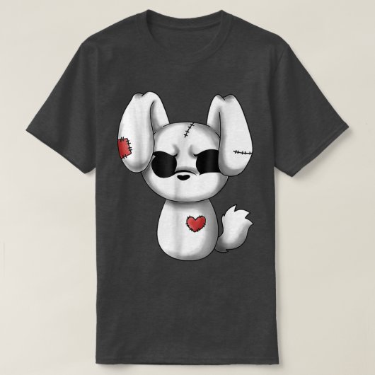 Emo Chibi Kawaii Easter Gothic Emo Bunny T-shirt (Design voorkant)