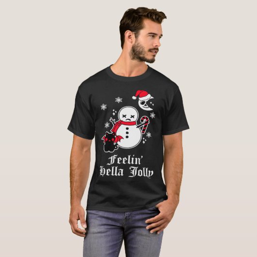 Emo Christmas Goth Sarcastic Meme Horror Gothic Sn T-shirt (Voorkant volledig)
