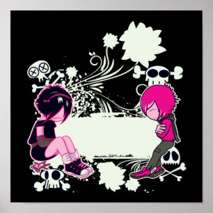 emo diepe gedachten vectorillustratie poster