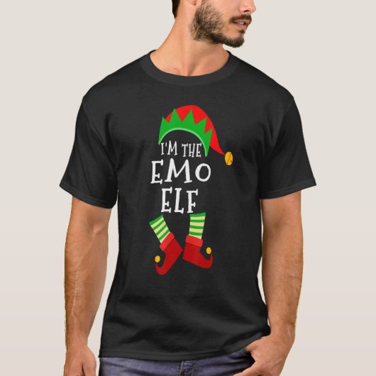 Emo Elf Matching Family Group Kerstmis Elf T-shirt (Voorkant)