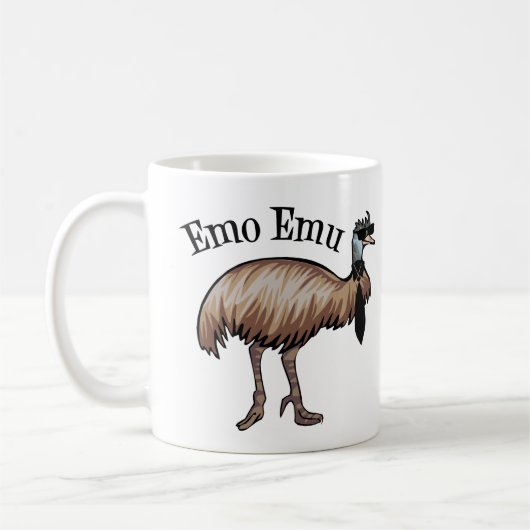 Emo Emu Funny Hipster Koffiemok (Links)