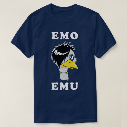 Emo Emu Funny Metal Gothic Emu Bird T-shirt (Design voorkant)