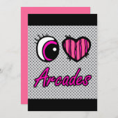 Emo Eye Heart I Love Arcades Kaart (Voorkant / Achterkant)