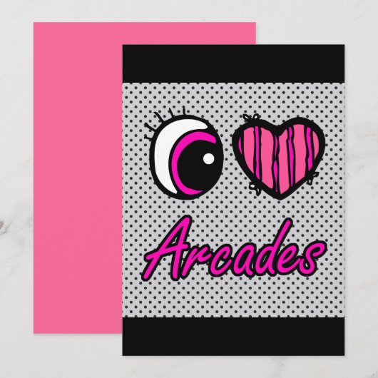 Emo Eye Heart I Love Arcades Kaart (Voorkant / Achterkant)