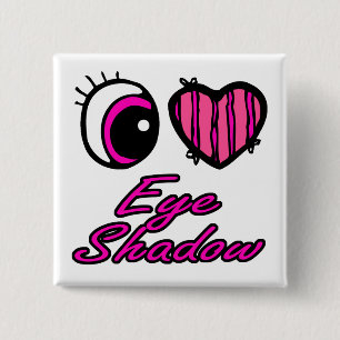 Emo Eye Heart I Love Eye Shadow Vierkante Button 5,1 Cm