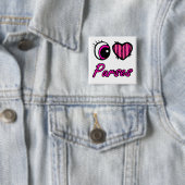 Emo Eye Heart I Love Purses Vierkante Button 5,1 Cm (In situ)