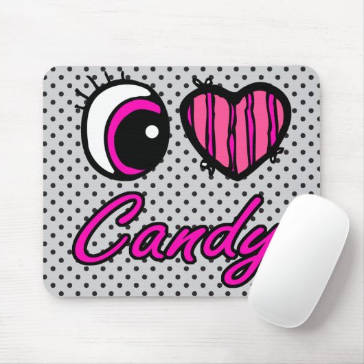 Emo Eye Heart I Love Snoep Muismat (Met muis)