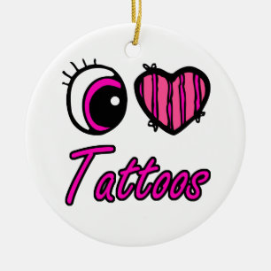 Emo Eye Heart I Love Tattoos Keramisch Ornament