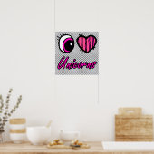 Emo Eye Heart I Love Unicorns Poster (Keuken)