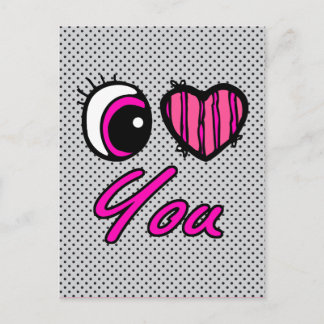 Emo Eye Heart I Love you Briefkaart