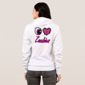Emo Eye Heart Ik Hou Van Zombies Hoodie (Achterkant volledig)