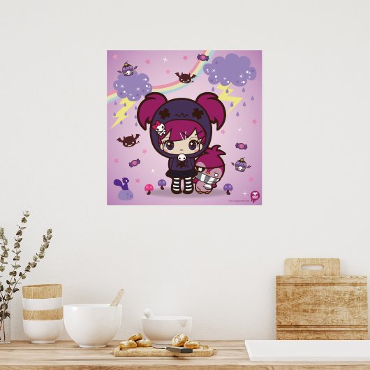 Emo Girl Haruka en Spitzen de Penguin Poster (Keuken)