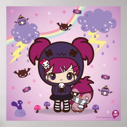 Emo Girl Haruka en Spitzen de Penguin Poster (Voorkant)