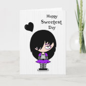 Emo Girl met Black Heart Kaart (Voorkant)