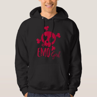 Emo Girl Pink Skull Emo Gothic Muziek Tiener Emoti Hoodie