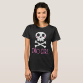 Emo Girl Pink Skull met Bow Stropdas Emo Gothic Em T-shirt (Voorkant volledig)
