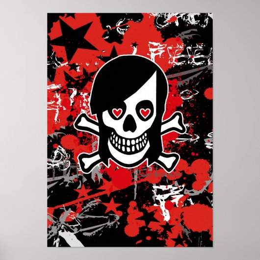 Emo Girl Skull Poster (Voorkant)