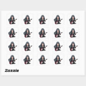 Emo girl with long black hair vierkante sticker (Vel)