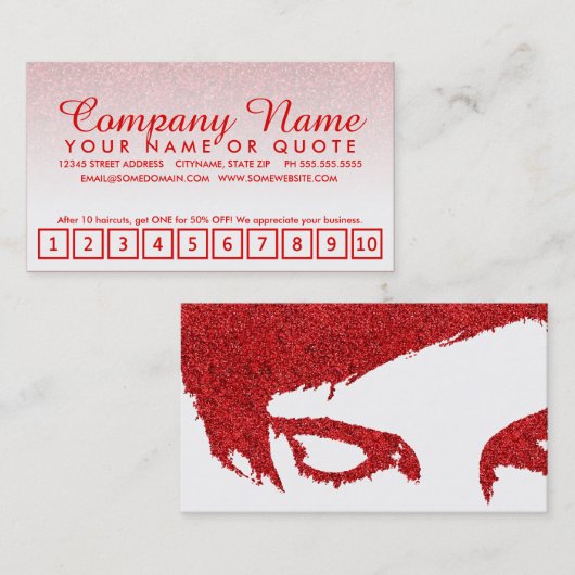 emo glitter loyaliteitsprogramma klantenkaartje (Voorkant / Achterkant)