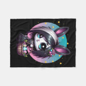 Emo Goth Meisje Scene Paashaas Fleece Deken (Voorkant (Horizontaal))