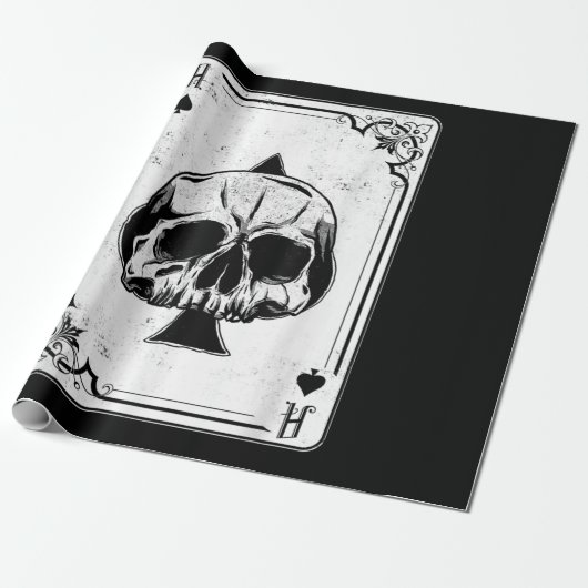 Emo Gothic and Punk Ace Spades Poker Game Cadeaupapier (Uitgerold)