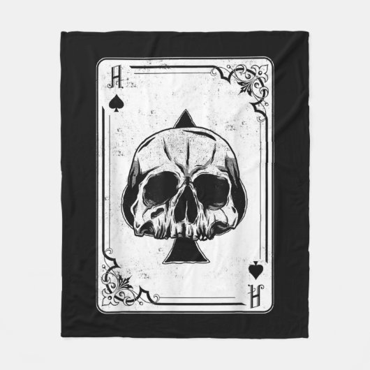Emo Gothic and Punk Ace Spades Poker Game Fleece Deken (Voorkant)