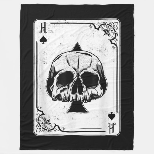 Emo Gothic and Punk Ace Spades Poker Game Fleece Deken (Voorkant)