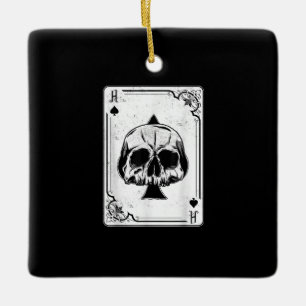 Emo Gothic and Punk Ace Spades Poker Game Keramisch Ornament