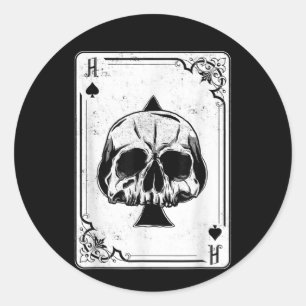 Emo Gothic and Punk Ace Spades Poker Game Ronde Sticker