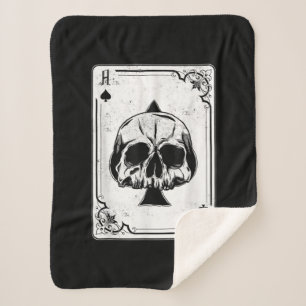 Emo Gothic and Punk Ace Spades Poker Game Sherpa Deken