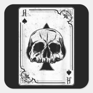 Emo Gothic and Punk Ace Spades Poker Game Vierkante Sticker