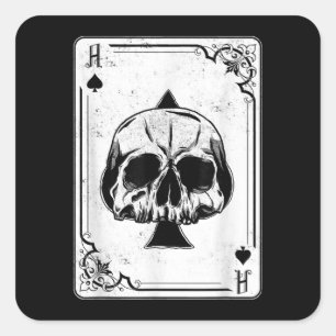 Emo Gothic and Punk Ace Spades Poker Game Vierkante Sticker