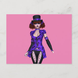 EMO GOTHIC GIRL-BRIEFKAARTEN VERSNIJDEN BRIEFKAART
