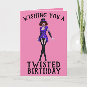 EMO GOTHIC GIRL, TWISTED BIRTHDAY CARDS KAART