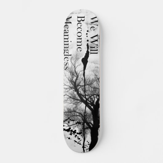 Emo Gothic Skateboard Black en White (Voorkant)