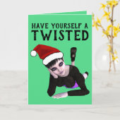 EMO GOTISCHE MEISJE, VERVORMDE KERSTKAARTEN KAART (Gele Bloem)