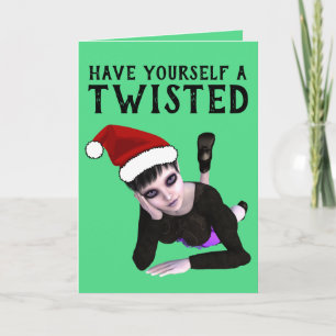 EMO GOTISCHE MEISJE, VERVORMDE KERSTKAARTEN KAART