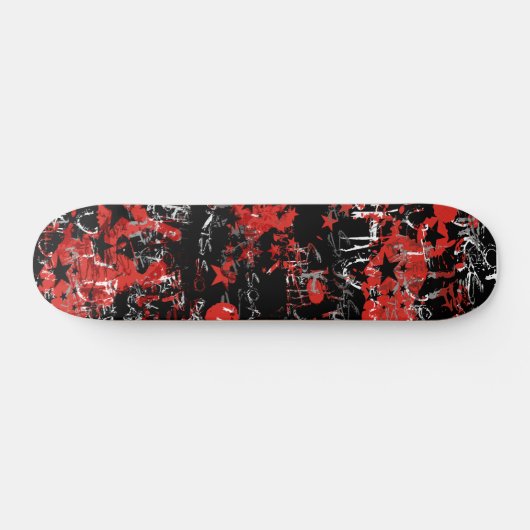 Emo Graffiti Rood Skateboard (Horizontaal)