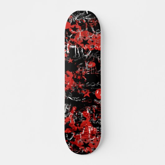 Emo Graffiti Rood Skateboard (Voorkant)