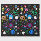 Emo Halloween Pattern Cadeaupapier (Vlak)