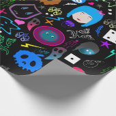 Emo Halloween Pattern Cadeaupapier (Hoek)