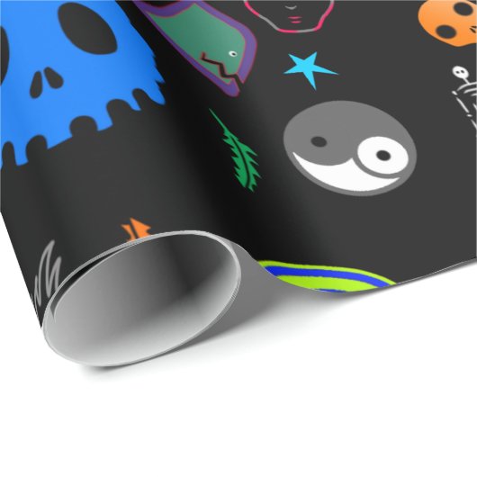 Emo Halloween Pattern Cadeaupapier (Rol Hoek)