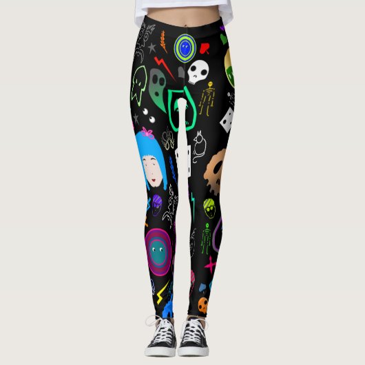 Emo Halloween Pattern Leggings (Voorkant)