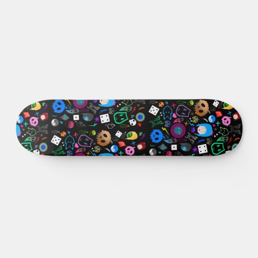 Emo Halloween Pattern Persoonlijk Skateboard (Horizontaal)