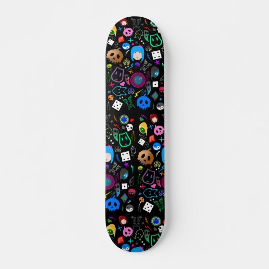 Emo Halloween Pattern Persoonlijk Skateboard (Voorkant)