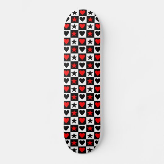 Emo Hearts & Stars Skateboard Deck (Voorkant)