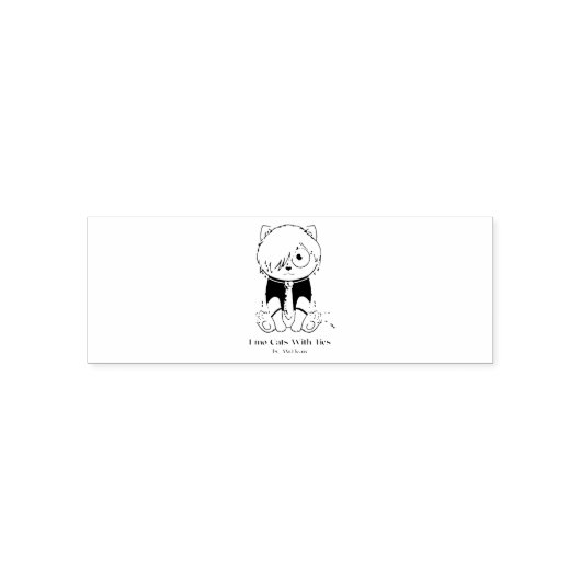 Emo-katten met Stropdassen zetmeel Zelfinktende Stempel (Design)