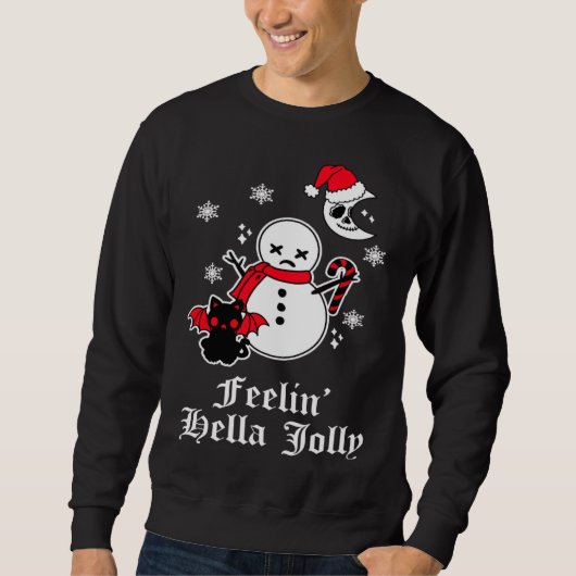 Emo Kerstmis Goth Sarcasme Meme Horror Gotische Sn Trui (Voorkant)