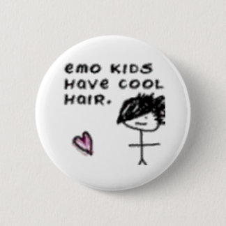 Emo-kinderen hebben een cool haar ronde button 5,7 cm