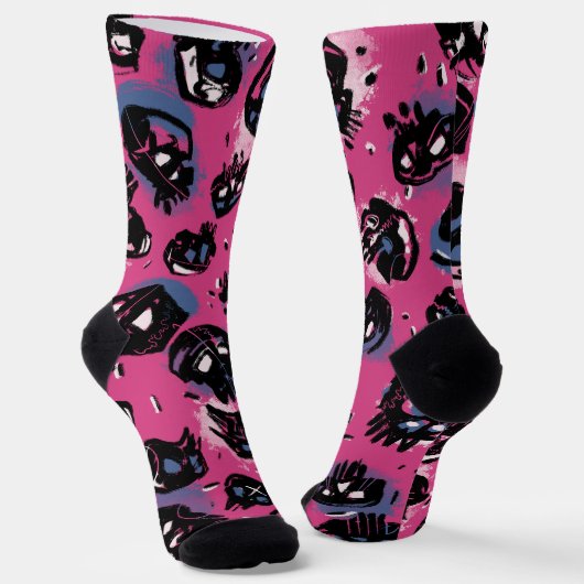 Emo Kleding & Schoenen Vrouwen Mode Crew Sokken (Gebogen)